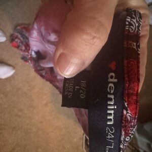 Denim 24/7 Red and Black Maxi Dress